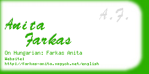 anita farkas business card